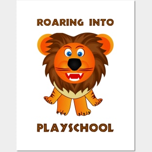 Roaring Into Playschool (Cartoon Lion) Posters and Art